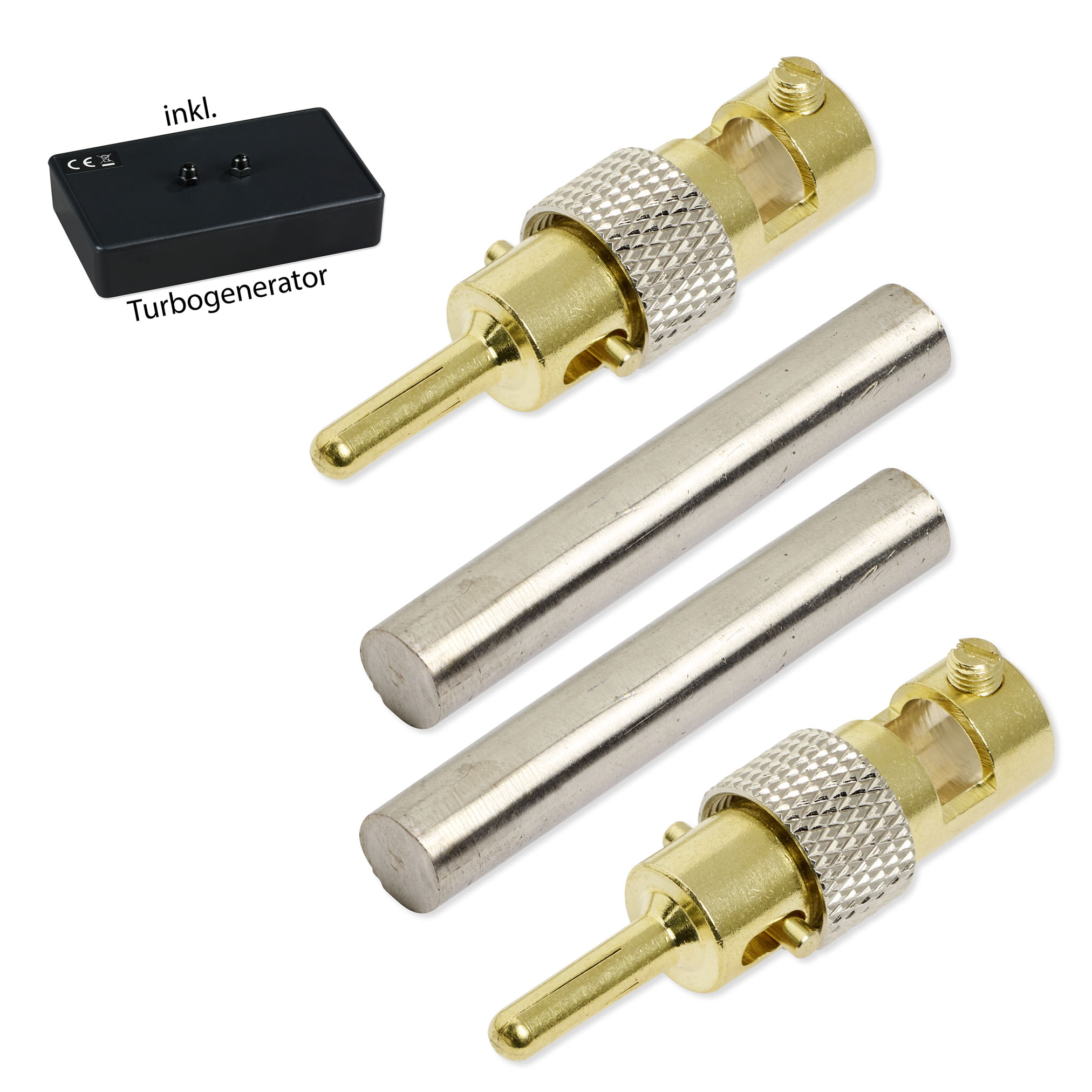 Bismut_50x8mm_2-SteckerTurbo.jpg Bismuth Elektroden 5,0 cm x 8,0 mm (1 Paar) mit Turbogenerator 6.0 – Bild 1