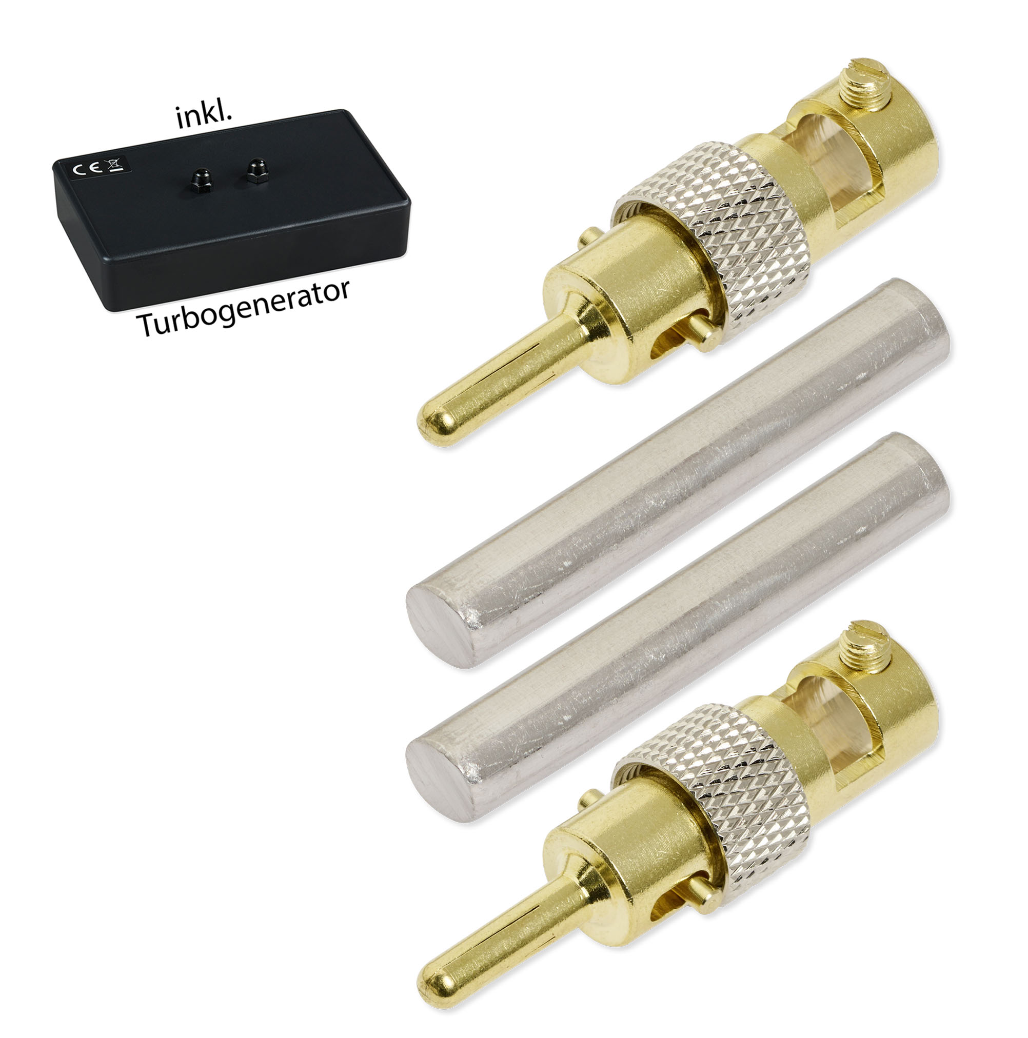 Indium-2x_50x8mm-SteckerTurbo.jpg Indium Elektroden 5,0 cm x 8,0 mm (1 Paar) mit Turbogenerator 6.0 – Bild 1
