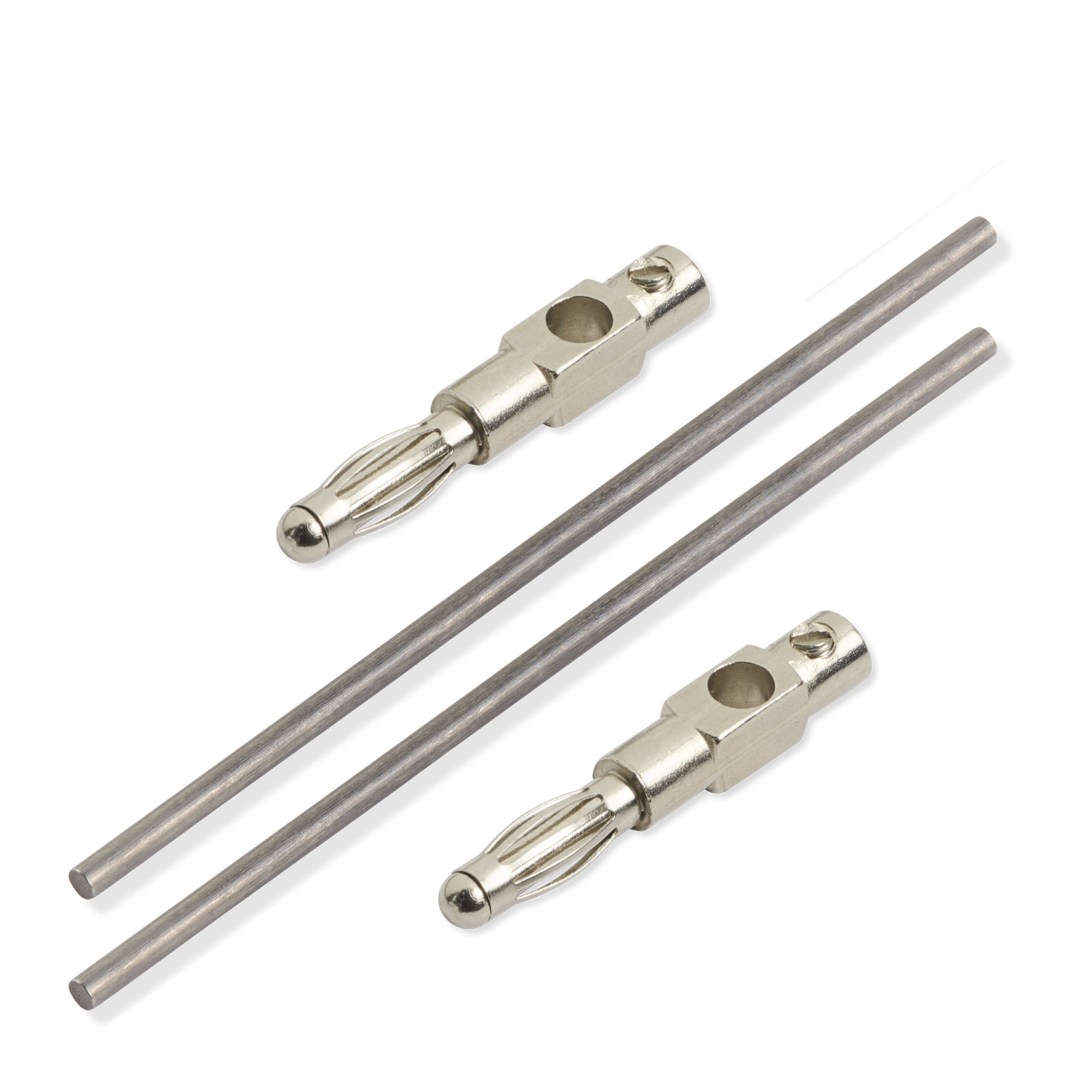 Molybdaen_82x25mm_2-Stecker.jpg Molybdän Elektroden 8,2 cm x 2,5 mm (1 Paar) – Bild 1