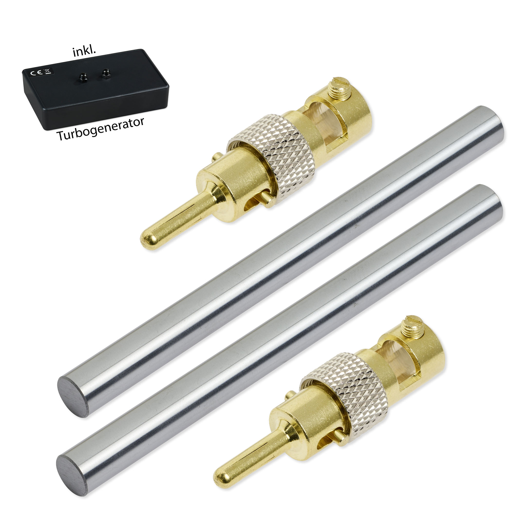 Silizium_100x8mm_2-SteckerTurbo.jpg Silizium Elektroden 10,0 cm x 8,0mm (1 Paar) mit Turbogenerator 6.0 – Bild 1